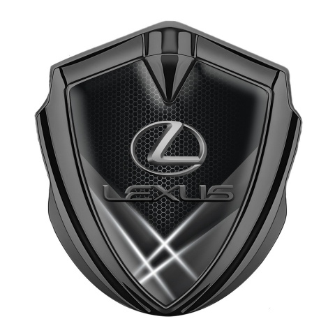 Lexus Emblem Logo Schriftzug Aufkleber Graphit Tonfarbe Weiss Lichter Auflage