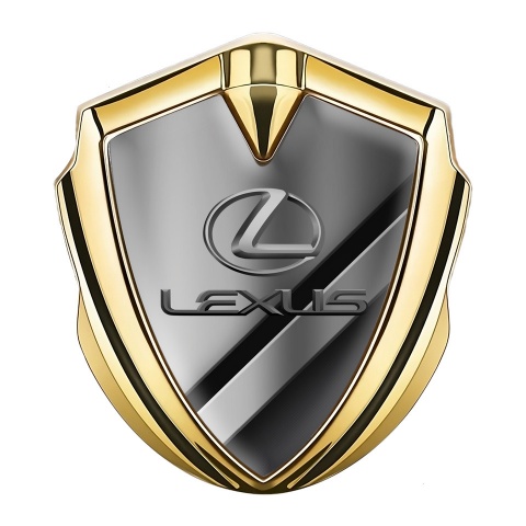 Lexus Seitenflugel Emblem Aufkleber Goldtonfarbe Diagonale Details Auflage