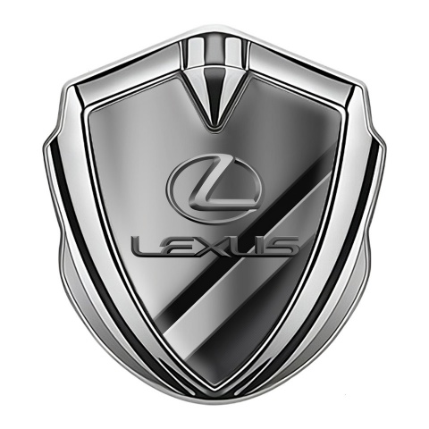 Lexus Seitenflugel Emblem Aufkleber Silbertonfarbe Diagonale Details Auflage