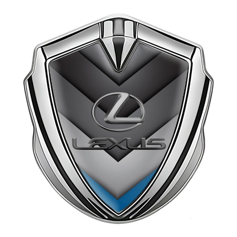 Lexus Emblem Abzeichen Silbertonfarbe Grau Blau V Form Elemente Auflage