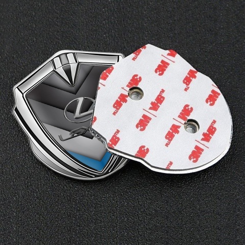 Lexus Emblem Abzeichen Silbertonfarbe Grau Blau V Form Elemente Auflage