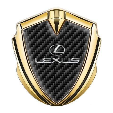 Lexus Emblem Aufkleber Autozubehor Goldtonfarbe Schwarz Kohlenstoff Stil