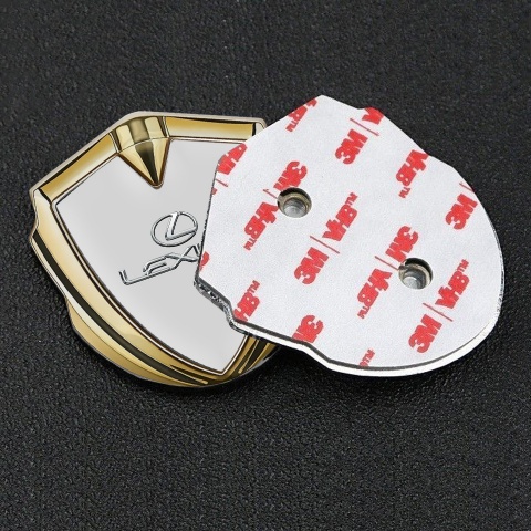 Lexus Seitenflugel Emblem Aufkleber Goldtonfarbe Grau Stil