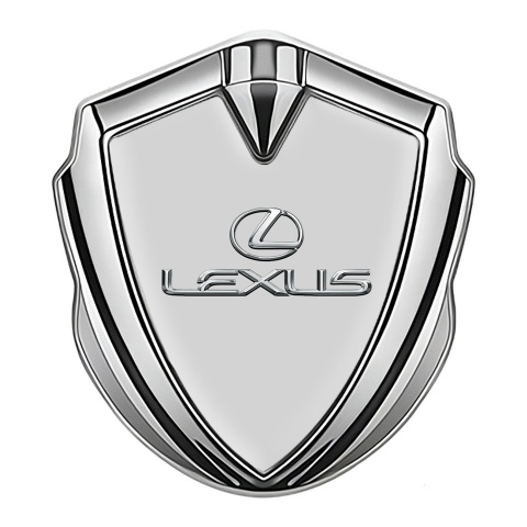 Lexus Seitenflugel Emblem Aufkleber Silbertonfarbe Grau Stil