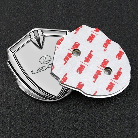 Lexus Seitenflugel Emblem Aufkleber Silbertonfarbe Grau Stil