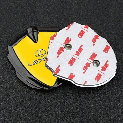 Lexus Emblem Abzeichen selbstklebend Graphit Tonfarbe Gelb Stil