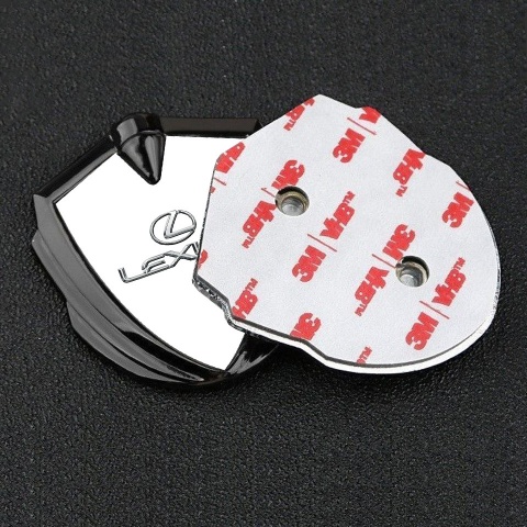 Lexus Selbstklebendes Metallaufkleber Emblem Graphit Tonfarbe weiss Stil