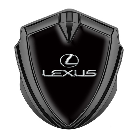 Lexus Emblem Logo Schriftzug Aufkleber Graphit Tonfarbe Schwarz stil