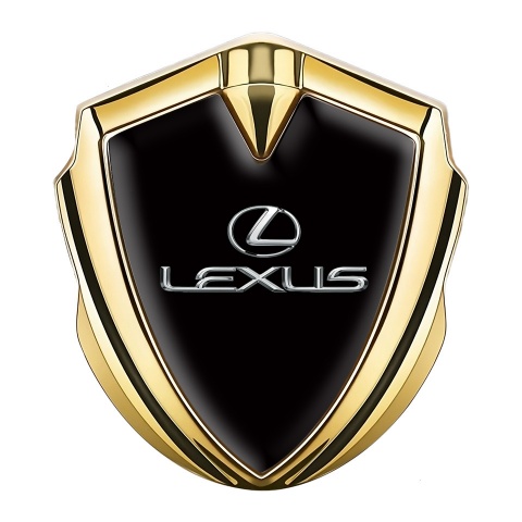 Lexus Emblem Logo Schriftzug Aufkleber Goldtonfarbe Schwarz stil
