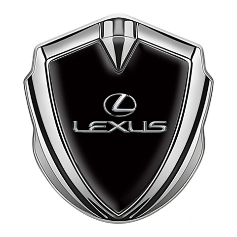 Lexus Emblem Logo Schriftzug Aufkleber Silbertonfarbe Schwarz stil