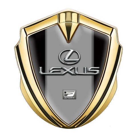 Lexus Seitenflugel Emblem Aufkleber Goldtonfarbe Schwarz Grau Stil