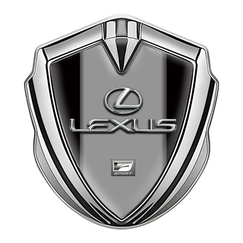 Lexus Seitenflugel Emblem Aufkleber Silbertonfarbe Schwarz Grau Stil