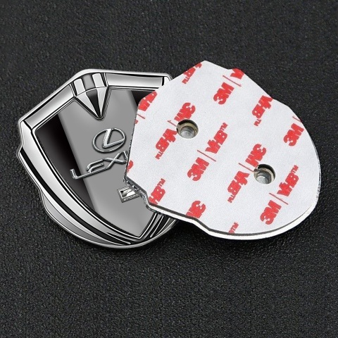Lexus Seitenflugel Emblem Aufkleber Silbertonfarbe Schwarz Grau Stil