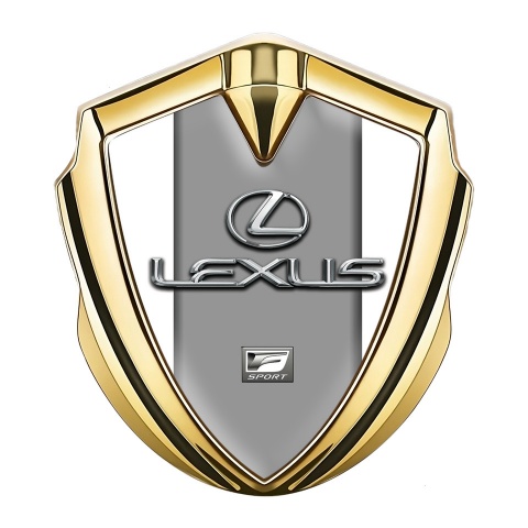 Lexus Emblem Abzeichen Goldtonfarbe Weiss Grau Stil