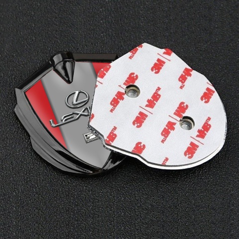 Lexus Emblem Abzeichen selbstklebend Graphit Tonfarbe Rote Grau Druck