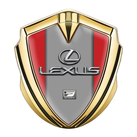 Lexus Emblem Abzeichen selbstklebend Goldtonfarbe Rote Grau Druck