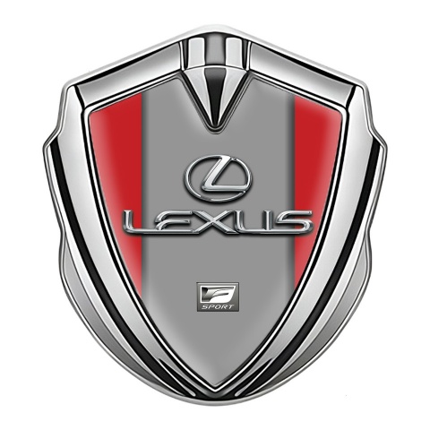 Lexus Emblem Abzeichen selbstklebend Silbertonfarbe Rote Grau Druck