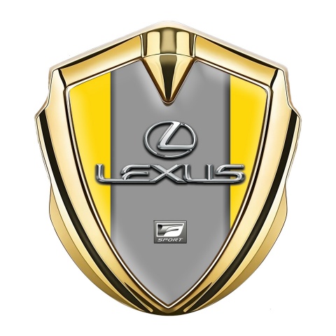 Lexus Emblem Auto Zeichen Goldtonfarbe Gelb Print Klassisch Logo