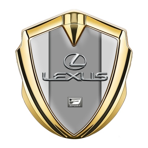 Lexus Selbstklebendes Metallaufkleber Emblem Goldtonfarbe Grau Print mit Klassisch Logo