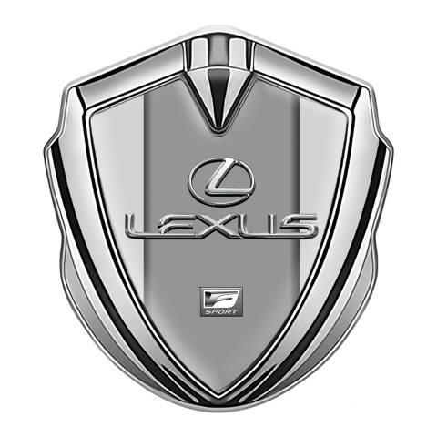 Lexus Selbstklebendes Metallaufkleber Emblem Silbertonfarbe Grau Print mit Klassisch Logo