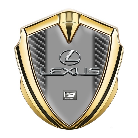 Lexus Emblem Logo Schriftzug Aufkleber Goldtonfarbe Dunkles Carbon Klassisch Logo