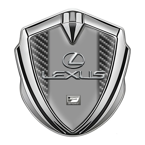Lexus Emblem Logo Schriftzug Aufkleber Silbertonfarbe Dunkles Carbon Klassisch Logo