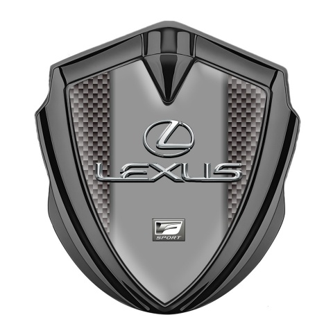 Lexus Seitenflugel Emblem Aufkleber Graphit Tonfarbe Braun Carbon mit Klassisch Logo