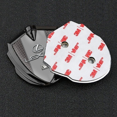 Lexus Seitenflugel Emblem Aufkleber Graphit Tonfarbe Braun Carbon mit Klassisch Logo