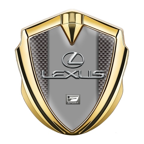 Lexus Seitenflugel Emblem Aufkleber Goldtonfarbe Braun Carbon mit Klassisch Logo