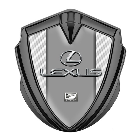 Lexus Emblem Abzeichen Graphit Tonfarbe Weiss Carbon mit Klassisch Logo