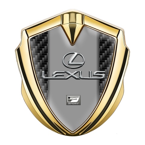 Lexus Emblem Abzeichen selbstklebend Goldtonfarbe Schwarz Kohlenstoff Klassisch Logo