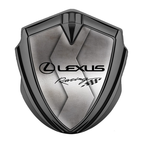 Lexus Emblem Auto Zeichen Graphit Tonfarbe S Form Metall Basis mit Racing Logo Motiv