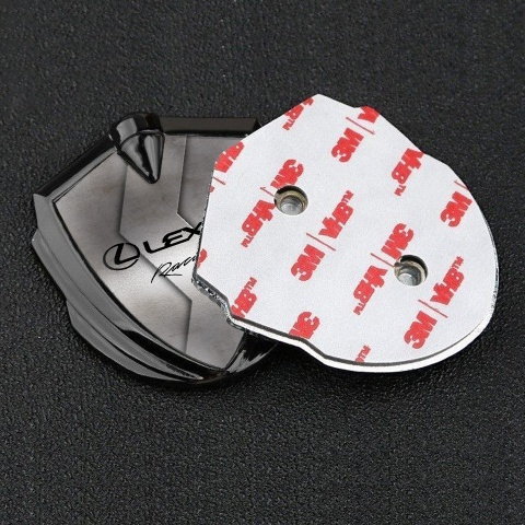 Lexus Emblem Auto Zeichen Graphit Tonfarbe S Form Metall Basis mit Racing Logo Motiv