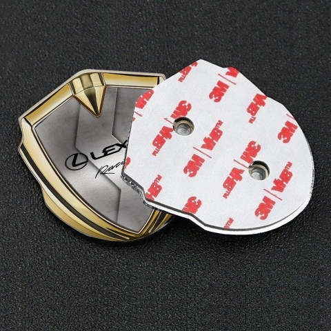 Lexus Emblem Auto Zeichen Goldtonfarbe S Form Metall Basis mit Racing Logo Motiv