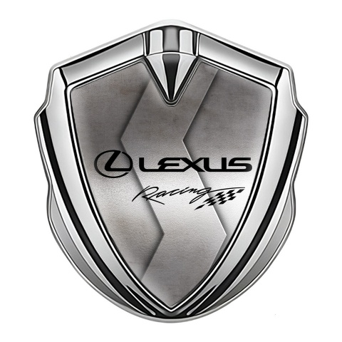Lexus Emblem Auto Zeichen Silbertonfarbe S Form Metall Basis mit Racing Logo Motiv
