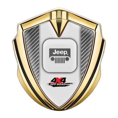 Jeep Emblem Auto Zeichen Goldtonfarbe Kohlenstoff Basis mit OffRoad Logo Design