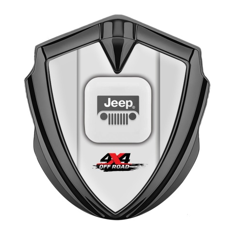 Jeep Emblem Logo Schriftzug Aufkleber Graphit Tonfarbe Grau Hintergrund Off Road Stil
