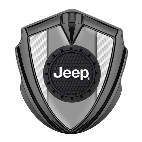 Jeep Seitenflugel Emblem Aufkleber Graphit Tonfarbe Weiss carbon Rundes Logo