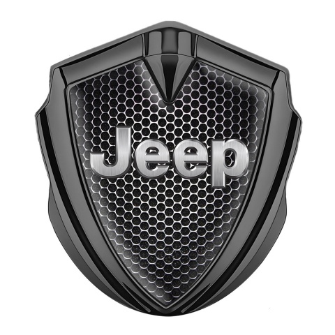Jeep Selbstklebendes Metallaufkleber Emblem Graphit Tonfarbe Perforierter Stahl Design