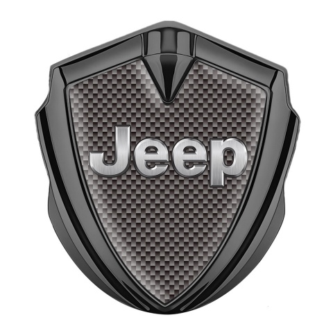 Jeep Abzeichen selbstklebend Graphit Tonfarbe braun carbon design