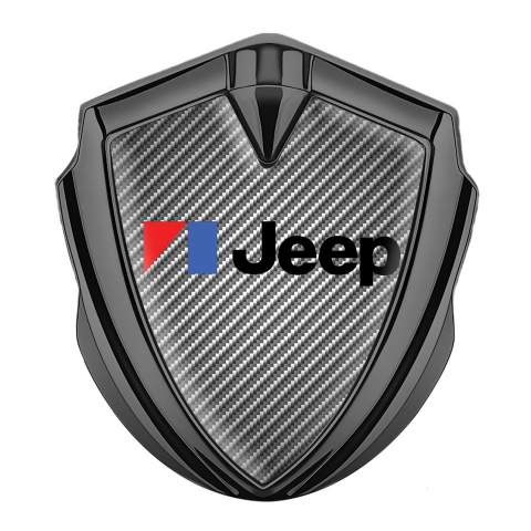 Jeep Emblem Abzeichen selbstklebend Graphit Tonfarbe Grau  Kohlenstoff Auflage