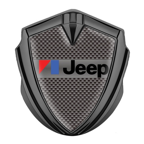 Jeep Emblem Logo Schriftzug Aufkleber Graphit Tonfarbe Braun Kohlenstoff Auflage
