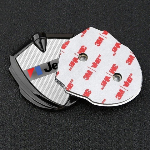 Jeep Emblem Abzeichen Graphit Tonfarbe Weiss Kohlenstoff Auflage