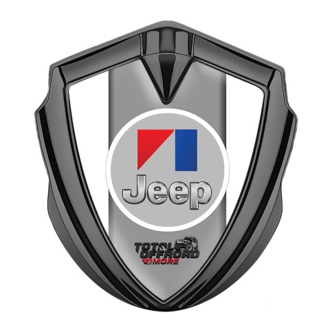 Jeep Emblem Aufkleber Autozubehor Graphit Tonfarbe Weiss Hintergrund mit Rundes Grau Logo