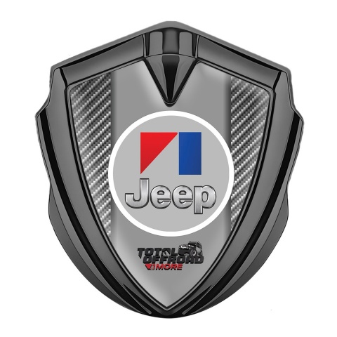 Jeep Seitenflugel Emblem Aufkleber Graphit Tonfarbe Grau Carbon mit Rundes Grau Logo