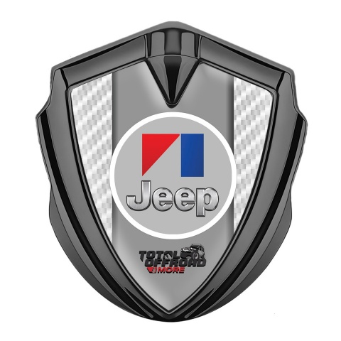 Jeep Emblem Logo Schriftzug Aufkleber Graphit Tonfarbe Weiss Carbon OffRoad Logo Motiv