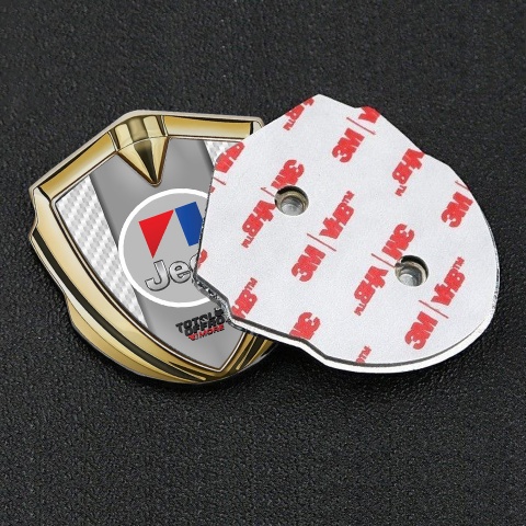 Jeep Emblem Logo Schriftzug Aufkleber Goldtonfarbe Weiss Carbon OffRoad Logo Motiv