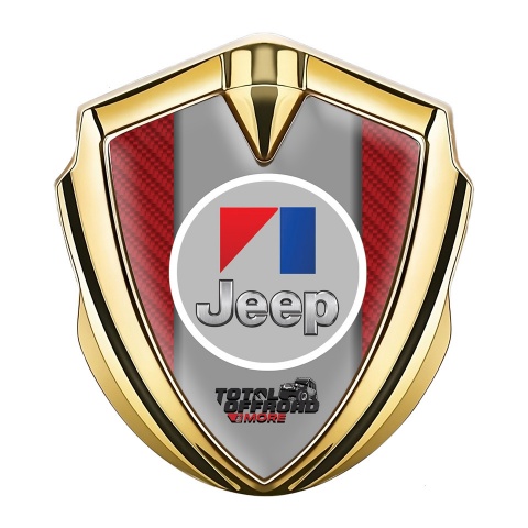 Jeep Seitenflugel Emblem Aufkleber Goldtonfarbe Rote Carbon OffRoad Logo Motiv