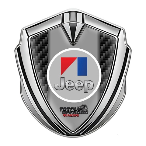 Jeep Seitenflugel Emblem Aufkleber Silbertonfarbe Schwarz Kohlenstoff OffRoad Logo Version