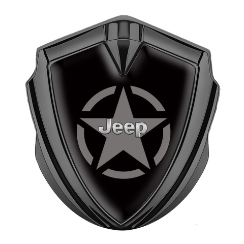 Jeep Emblem Abzeichen Graphit Tonfarbe Schwarz Basis mit Stern Logo
